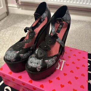 Irregular Choice Black and Pink Cat Platforms